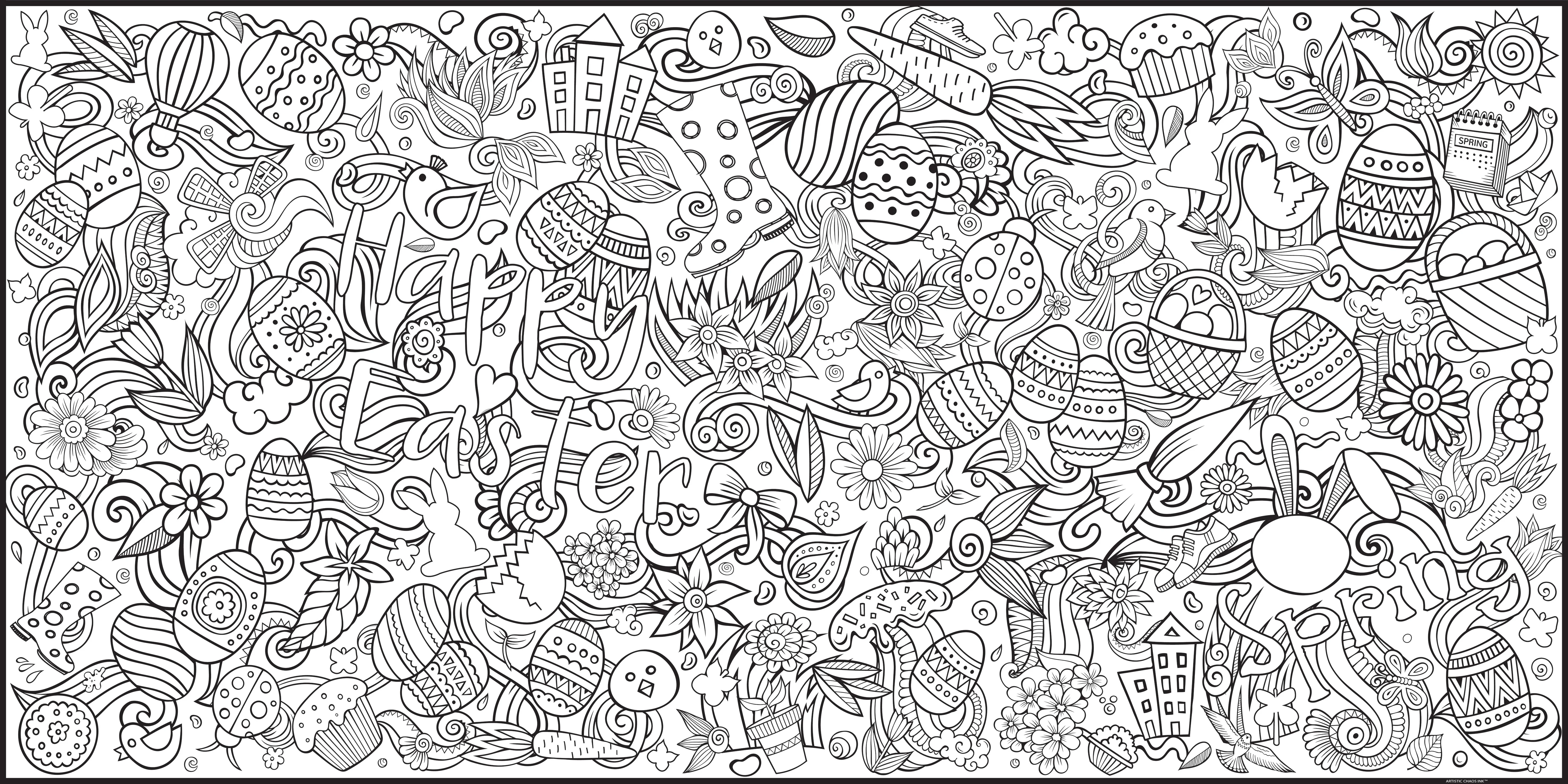 Easter Banner -  Printable Coloring Pages / Digital Download | Instant PDF for Kids & Adults- Everyday Paper - Image 3