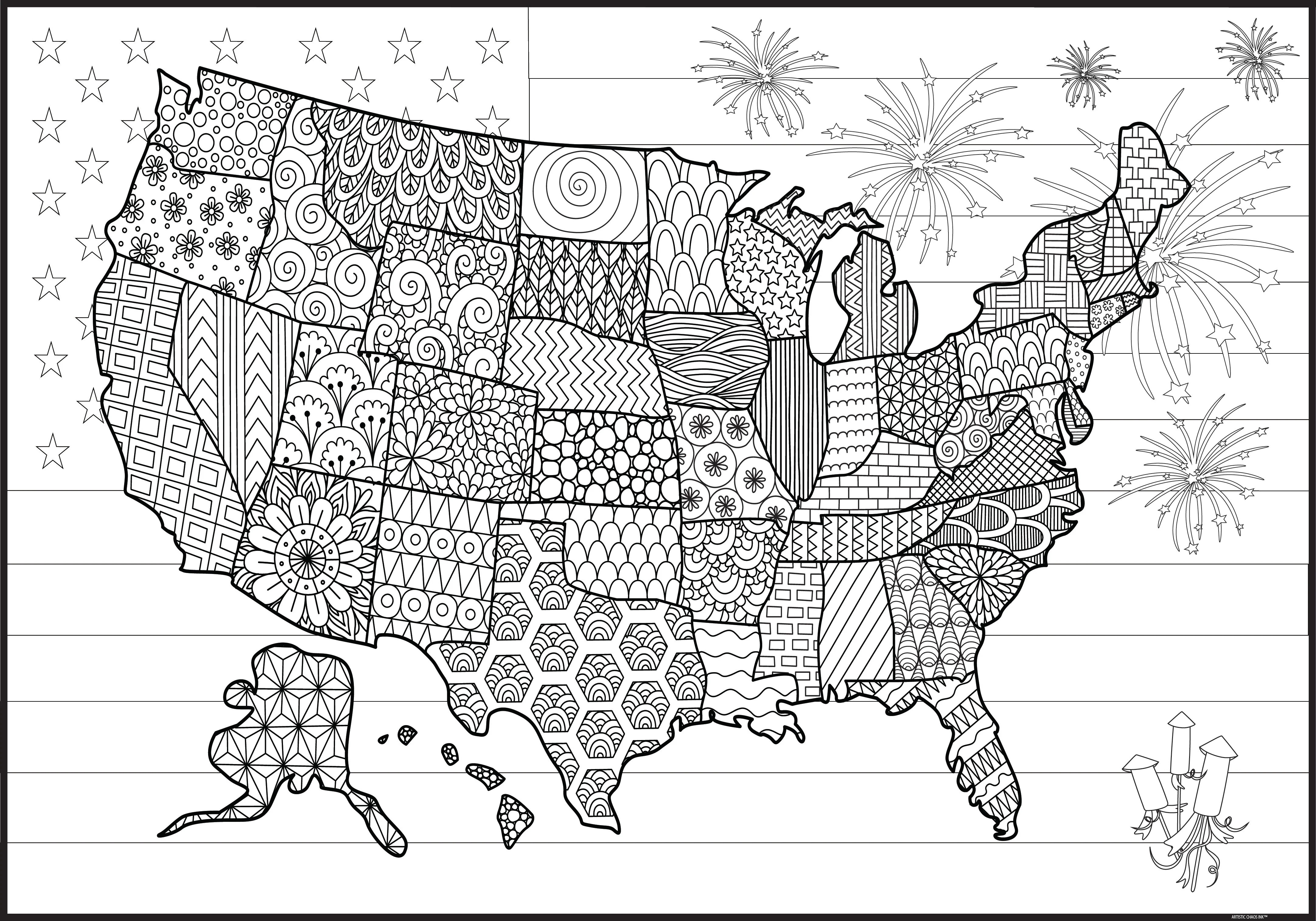 Personalized Giant USA Map Coloring Poster  | Educational Fun - Image 4