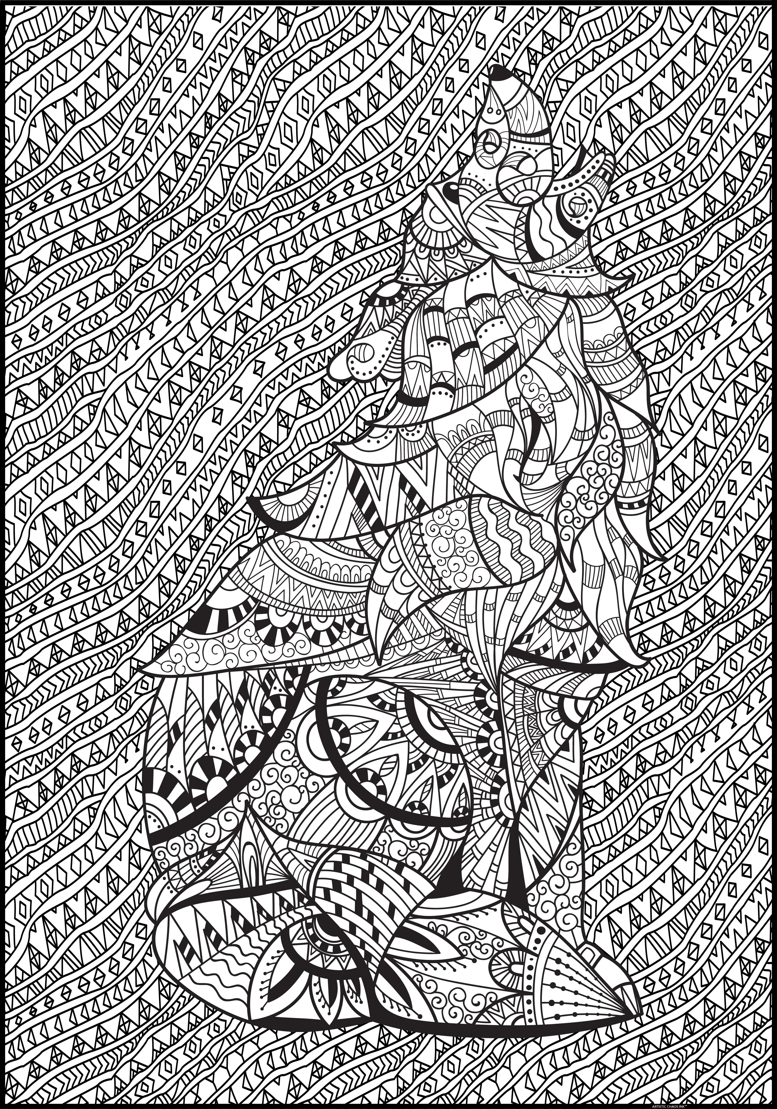 Wolf Giant Coloring Poster– Large Animal Wall Art, Group Coloring Activity for Kids, Families & Classrooms - Image 3
