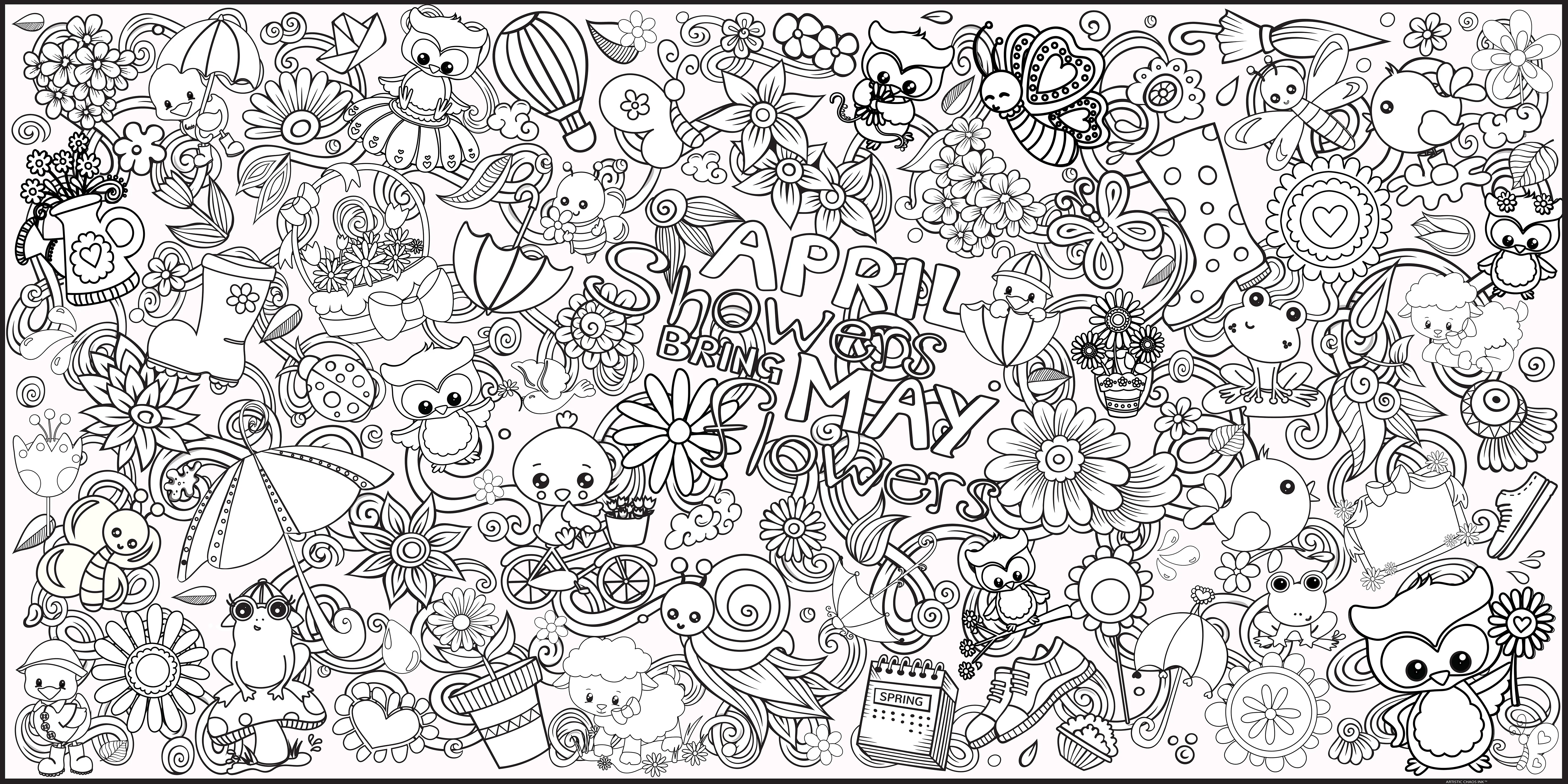 Spring Time Banner -  Printable Coloring Pages / Digital Download | Instant PDF for Kids & Adults- Everyday Paper - Image 4